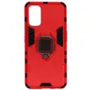 Image de Avizar Coque pour Xiaomi Poco M3 Rigide Antichoc Bague Métallique Support Vidéo Rouge