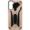 Image de Avizar Coque pour Samsung Galaxy S21 Plus Bi-matière Antichoc Béquille Support Vidéo Rose gold