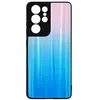 Image de Avizar Coque pour Samsung Galaxy S21 Ultra Bi-matière Holographique Brillant Fine Légère Rose et Bleu