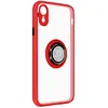 Image de Avizar Coque pour iPhone XR Bi-matière Bague Métallique Support Vidéo Rouge