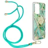 Image de Avizar Coque pour Samsung Galaxy A72 Motif géométrique avec Cordon Amovible turquoise