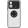 Image de Coque pour Xiaomi Poco M4 Pro Bi-matière Bague Métallique Support Vidéo Avizar Noir