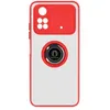 Image de Coque pour Xiaomi Poco M4 Pro Bi-matière Bague Métallique Support Vidéo Avizar Rouge