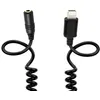 Image de Adaptateur iPhone vers Jack 3.5mm femelle Cable spirale 1 mètre Puluz Noir