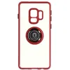 Image de Coque pour Samsung Galaxy S9 Bi-matière Bague Métallique Support Vidéo Avizar rouge