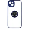 Image de Coque pour iPhone 14 Bi-matière Bague Métallique Support Vidéo Avizar bleu