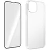 Image de Coque pour iPhone 14 Silicone Souple et Film Verre Trempé 9H Avizar transparent contour noir