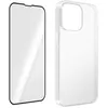 Image de Coque pour iPhone 14 Pro Silicone Souple et Film Verre Trempé 9H Avizar transparent contour noir