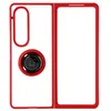 Image de Coque pour Samsung Galaxy Z Fold 4 Bi-matière Bague Métallique Support Vidéo Avizar Rouge
