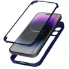 Image de Coque pour iPhone 14 Pro Antichoc Dos Plexiglas Avant Polymère Coins Renforcés Avizar Contour bleu