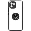 Image de Coque pour Xiaomi Redmi A1 et A2 Bi-matière Bague Métallique Support Vidéo Avizar Noir
