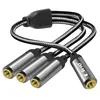Image de Adaptateur Splitter Jack 3.5mm femelle vers 3x Jack 3.5mm femelle LinQ