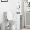 Image de Meuble Wc Étagère Willy Bois 3 Portes Blanc Et Gris Gain De Place Pour Toilettes