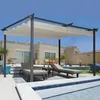 Image de IDMarket Pergola Toit Rétractable 4 Pieds 3x4 M Tonnelle Taupe