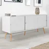Image de Buffet Effie scandinave 3 portes bois blanc