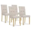 Image de Lot De 4 Chaises Polga CapitonnÃ©es Beiges Pour Salle Ã Manger