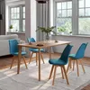 Image de Lot de 4 chaises SARA bleu canard pour salle Ã  manger