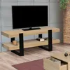 Image de Meuble Tv Double Plateau Phoenix Bois Et Noir