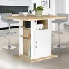 Image de IDMarket Id Market Ilot central ugo 110 cm bois blanc et imitation hêtre avec rangements