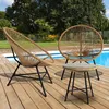 Image de Idmarket Salon De Jardin Izmir Table Et 2 Fauteuils Oeuf