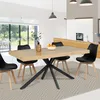 Image de IDMarket Table A Manger Alix 6-8 Personnes Pied Araignee Bois Et Noir 160 Cm