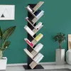 Image de IDMarket Etagère Bibliothèque À Livres Tea Forme D'arbre 10 Niveaux Bois Noir Et Étagères Façon Hêtre