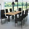 Image de IDMarket Table A Manger Extensible Dona 6-8 Personnes Noire Plateau Facon Hetre 80-160 Cm