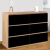 Image de IDMarket Commode 6 Tiroirs Tomi Bois Façon Hêtre Et Noir