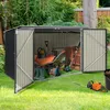 Image de Abri De Jardin En MÃ©tal Verrouillable 2.21 MÂ² - Multi-Rangement Pour Stockage VÃ©los, Outils, Poubelles -  210 X 105 X H.130 Cm