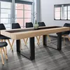 Image de IDMarket Table À Manger Phoenix 10 Personnes Bois Et Noir Bande Centrale Noire 225 Cm