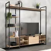 Image de Ensemble Meuble Tv Detroit Avec ÃtagÃ¨res Design Industriel