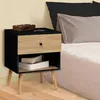 Image de Lot de 2 tables de chevet EMMIE 1 tiroir scandinaves bois et noir