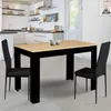 Image de IDMarket Table À Manger Rozy 4 Personnes Noire Plateau Façon Hêtre 110 Cm
