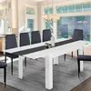 Image de IDMarket Table à manger extensible GEORGIA 6-10 personnes blanche et grise 140-220 x 90 cm