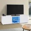 Image de Meuble Tv Eli Blanc ÃtagÃ¨re En Verre Avec Led