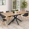 Image de IDMarket Table À Manger Extensible Rectangle Alix Avec Rangement 6-10 Personnes Bois Et Noir 160-200 Cm