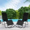Image de Lot De 2 Fauteuils De Jardin Inclinables Relax Noir