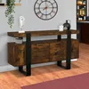 Image de Buffet 140 cm PHOENIX 4 portes bois effet vieilli et noir