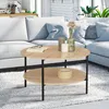 Image de Table Basse Double Plateau Detroit Ronde 70 Cm Design Industriel