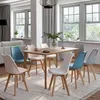 Image de Lot de 8 chaises scandinaves sara mix color pastel rose x2, blanc x2, gris clair x2, bleu x2