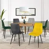 Image de Lot de 6 chaises MILA en velours mix color vert x2, gris foncÃ© x2, gris clair, jaune