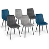 Image de Lot de 6 chaises mila en velours mix color bleu x2, gris foncÃ© x2, gris clair x2 - idmarket