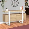 Image de Buffet 140 cm PHOENIX 4 portes bois et blanc