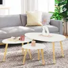 Image de Lot De 3 Tables Basses Gigognes Gaia LaquÃ©es Blanc Scandinave