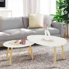 Image de IDMarket Lot De 2 Tables Basses Gigognes Gaia Laquées Blanc Scandinave