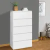 Image de IDMarket Chiffonnier 5 Tiroirs Tomi 60 Cm Bois Blanc Commode Semainier