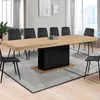 Image de IDMarket Table À Manger Extensible Rectangle Eden 10-12 Personnes Bois Et Noir 200-250 Cm