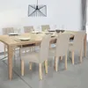 Image de Lot de 6 chaises POLGA capitonnÃ©es beiges pour salle Ã  manger