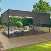 Image de IDMarket Pergola Coulissante 2 Pans 3x6 M Belvédère De Jardin Toile Gris Anthracite
