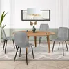 Image de Lot de 4 chaises mila en velours gris clair pour salle Ã  manger